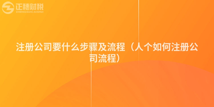 注册公司要什么步骤及流程(人个如何注册公司流程)