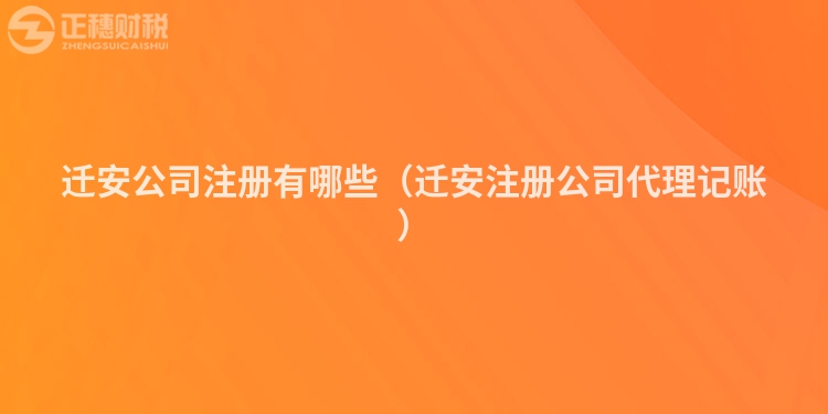 迁安公司注册有哪些(迁安注册公司代理记账)