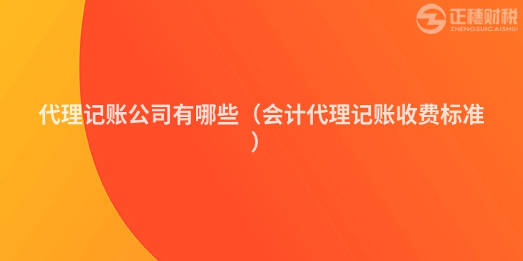 代理记账公司有哪些（会计代理记账收费标准）